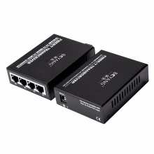 博扬（BOYANG）BY-DF104A/B 百兆一光四电单模单纤光纤收发器交换机 光电转换器 防雷SC接口 25公里外置电源