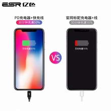 亿色（ESR）苹果PD快充头29W usb/type-c充电器多口 iPhoneX/8/8Plus电源适配器-魔力黑