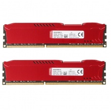 金士顿(Kingston)骇客神条 Fury系列 DDR3 1600 16GB(8GBx2条)台式机内存(HX316C10FRK2/16)红色