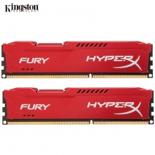 金士顿(Kingston)骇客神条 Fury系列 DDR3 1600 16GB(8GBx2条)台式机内存(HX316C10FRK2/16)红色