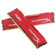 金士顿(Kingston)骇客神条 Fury系列 DDR3 1600 16GB(8GBx2条)台式机内存(HX316C10FRK2/16)红色