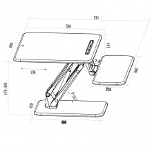 乐歌（Loctek）M3S 站立办公笔记本台式电脑桌 白色