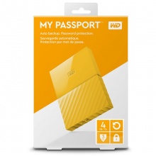 西部数据（WD）My Passport 4TB 2.5英寸 清新黄 移动硬盘 WDBYFT0040BYL