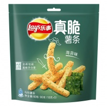 乐事（Lay’s）零食 休闲食品 真脆薯条海苔味 90克 百事食品