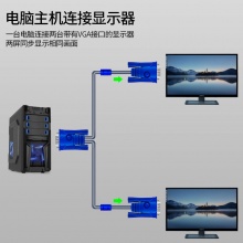 晶华 VGA一拖二电脑显示器高清线 1.8米